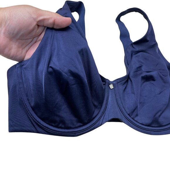 Breezies Womens Everyday Underwire Bra Size 38C Navy Blue No Padding - Picture 2 of 7